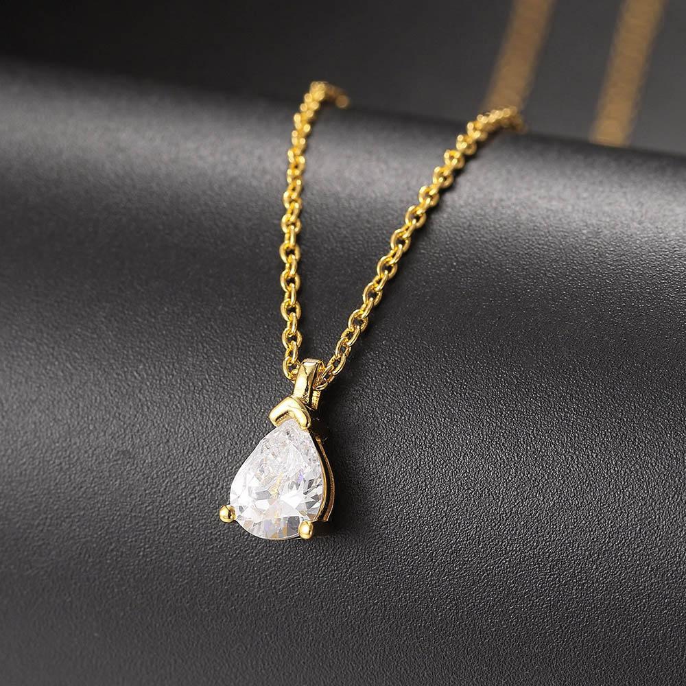 Waterdrop Pendant Necklace for Women Gold Crystal Choker Chain Korean Necklaces Accessories Jewelry N511