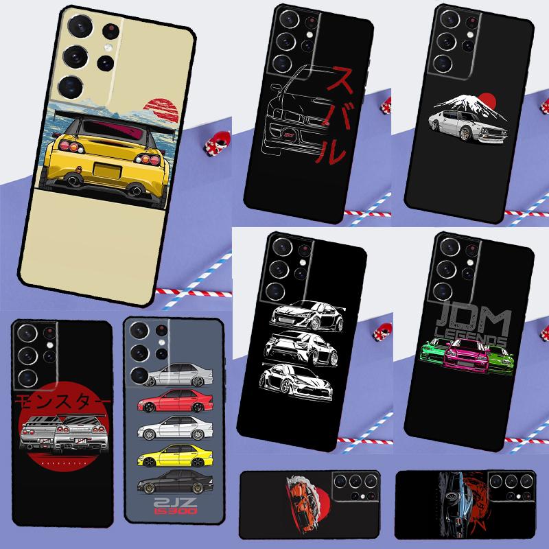 Japan JDM Car Phone Case For Samsung Galaxy S24 Ultra S9 S10 S20 S21 S22 S23 S25 Plus S24 FE Back Cover