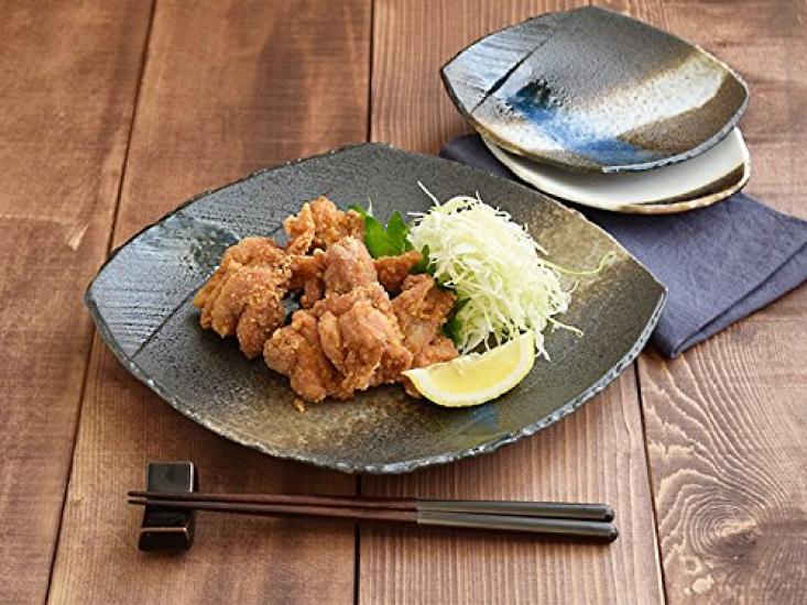 Tableware East Large Japanese Irregular Diamond Black Sea Platter, 29.8cm, Tableware, Shape,