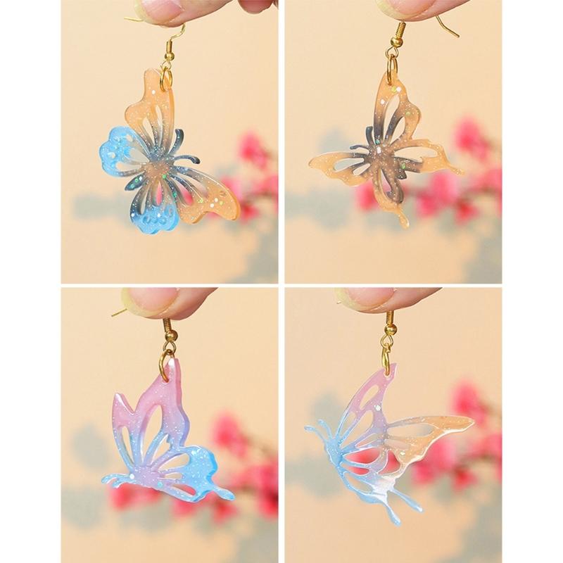 Moules à boucles d'oreilles en forme de papillon accrocheur Moules en silicone pour pendentifs d'oreilles personnalisés pour les amateurs d'artisanat