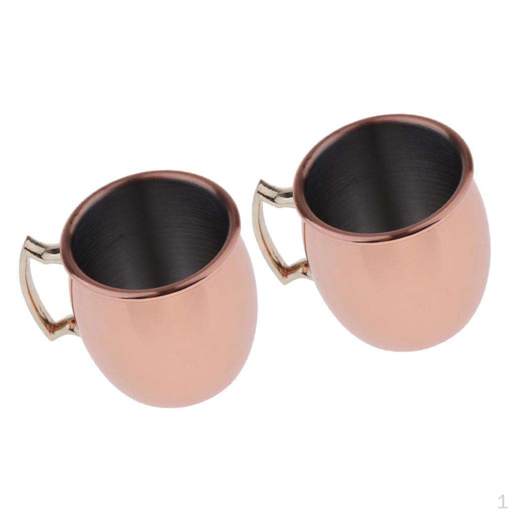 

2 шт. Кружка из нержавеющей стали 2 унции/60 мл для кофе, коктейлей, подарок