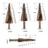 Precisions Step Drill Bit Multi Sizes Twist Flute Design for Metalworking Aluminum Stainless Steel with 1/4" Hex Shank