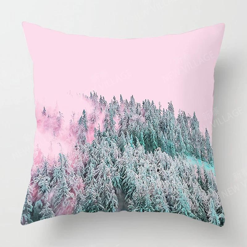 Creative Plant Leaf Patterns Throw Pillow Cover With Short Plush Print Living Room Sofa Decoration Cushion Cover Pillow Covers