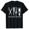 Funny Barber Weapons Graphic Tshirts Men Womens Scissors Casual Tshirt 100 Cotton Loose Heartbeat of Hairdresser T Shirt