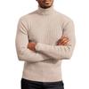Autumn Winter New Men's Cable Knit Sweater Beige Turtleneck Basic Style Casual Slim Fit Knitwear Male Soft Knitted Pullover