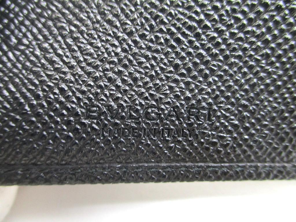 Authentische BVLGARI Schwarze Leder Bifold Geldbörse Kompakte Geldbörse #a633 Geöffnete Schachtel