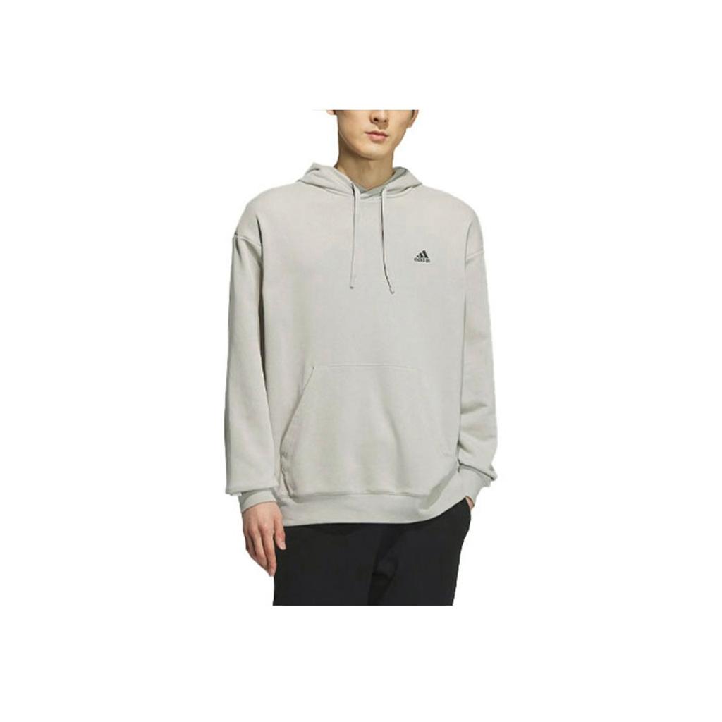 Adidas Logo Sweat Hoodie Solid Color Logo Sports Casual Long Sleeve Hooded Sweatshirt Unisex Hoodies Metallic-Gray IV7596