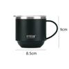 TYESO 304 Stainless Steel Thermos Cups with Handle and Clear Lid Coffee Mug Keeps Cold and Heat Portable Home Office Water Cups