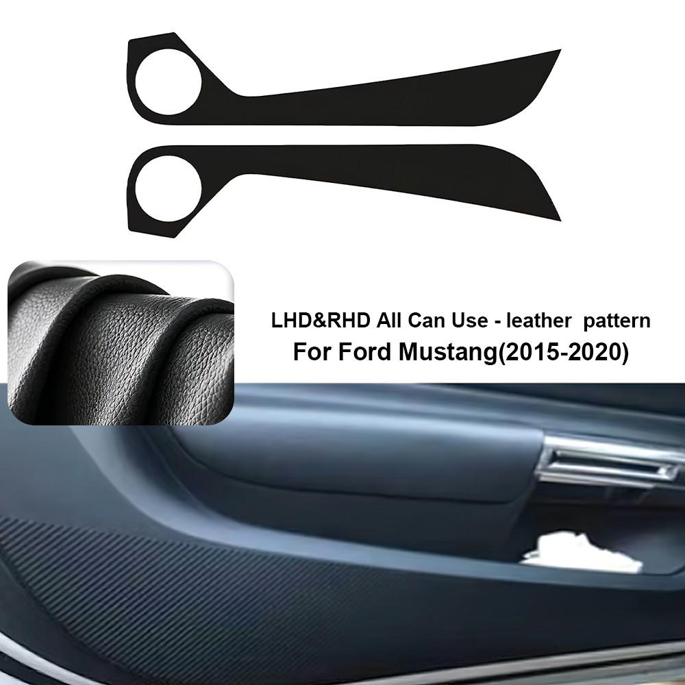 Carbon Fiber Door Anti-Kick Pad Sticker for Ford Mustang 2015-2023 Interior Protector Film