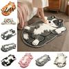 Quick Dry Door Mat Realistic 3D Sleeping Cat Plush Rug, Soft Imitation Cashmere Pet Themed Home Decor Absorbent Floor Mat, Non-slip Decorative Carpet
