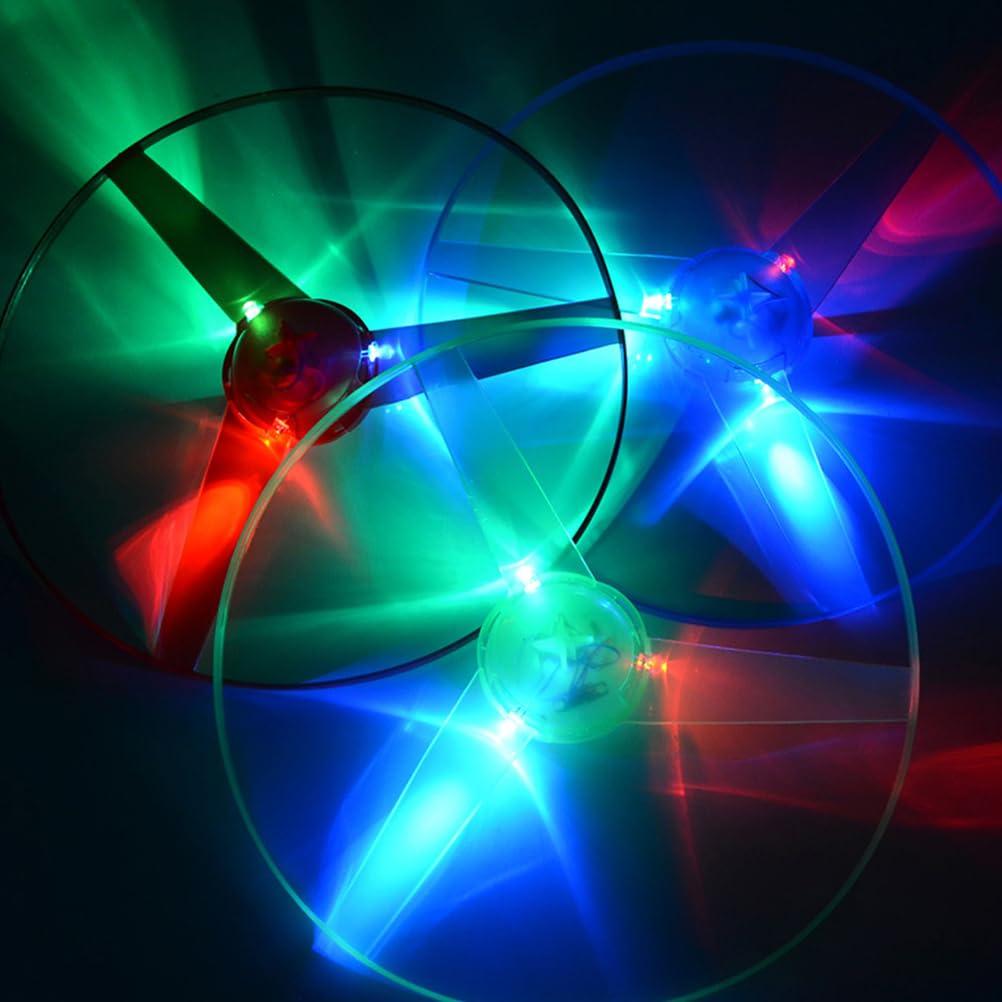 NUOBESTY Bamboo Dragonfly Propeller Light-Up Flying Toy with Rotating LED Propellers for Parks, Outdoors, and Outdoor Play, Set of 5 (Random Colors)