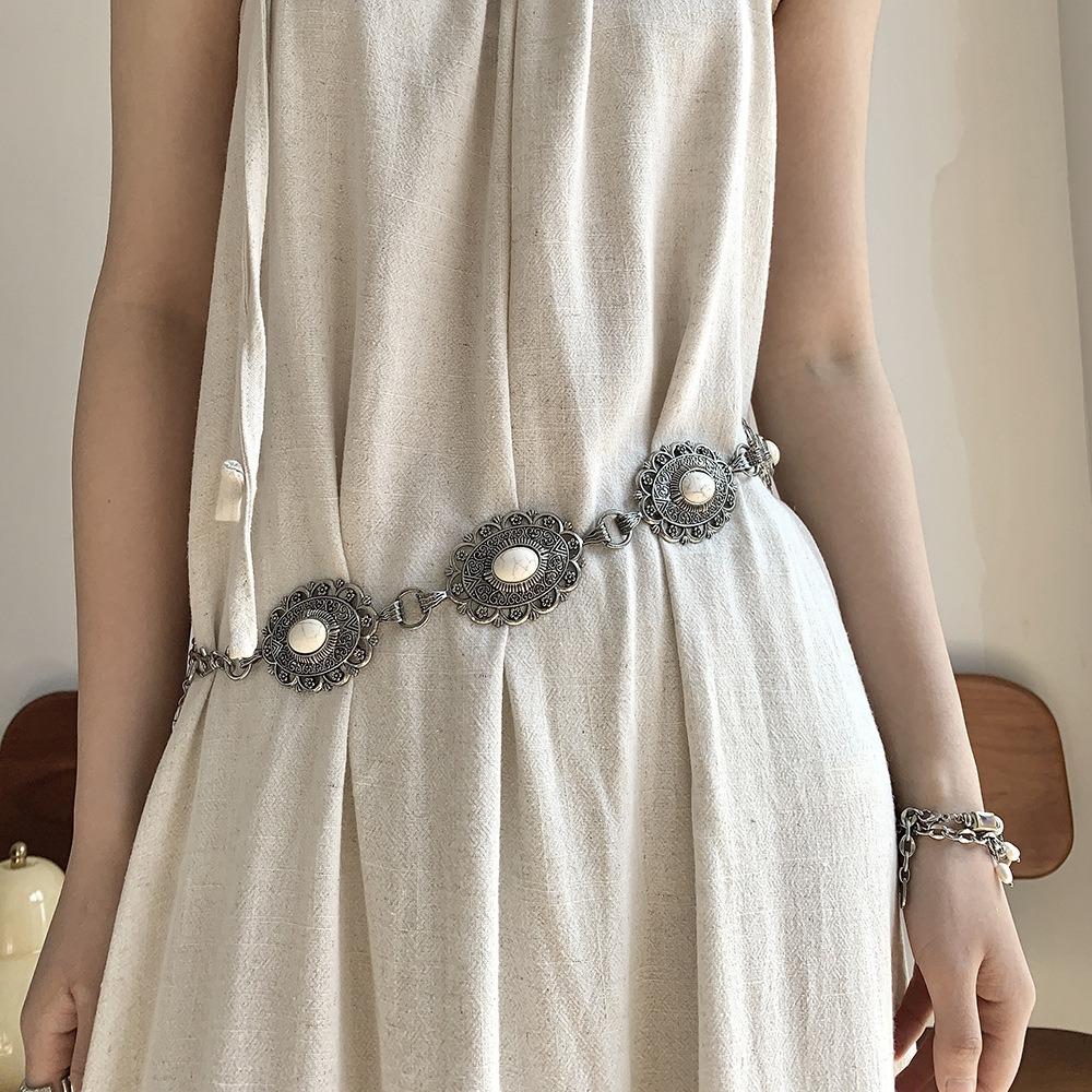 Flower Bohemian Style Waistband Jeans Decor Ethnic Style Belt Metal Waist Chain  Beach Accessories