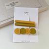Ins  Colorful Round Three-Piece Set Hairpin Fashion Simple Temperament Female Bangs Side Hairpin Hair Accessories
