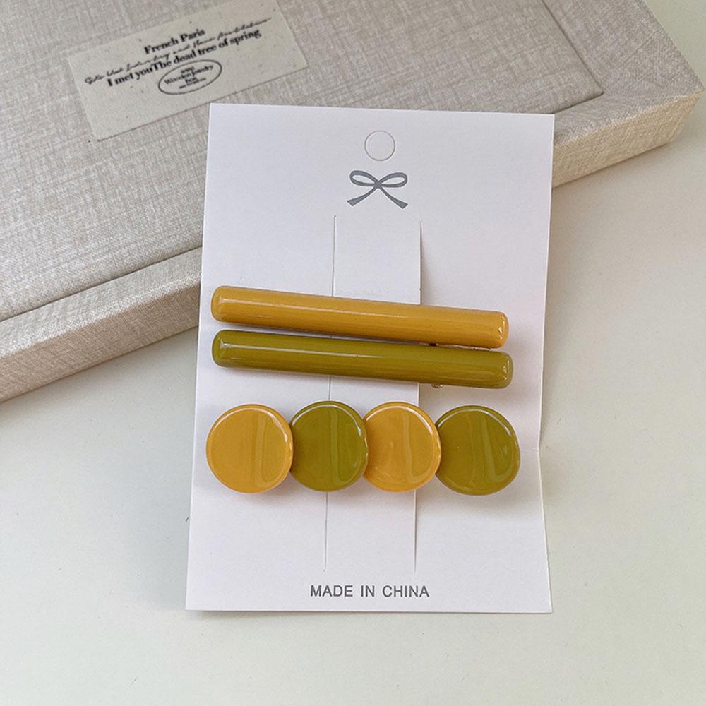 Ins  Colorful Round Three-Piece Set Hairpin Fashion Simple Temperament Female Bangs Side Hairpin Hair Accessories