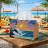 1pc Pop Lighthouse Sunset Tissue Holder - Geometric Ocean Waves Napkin Organizer, Ideal for Rolls/Facial Tissues/Single Sheets, Versatile Storage Solu