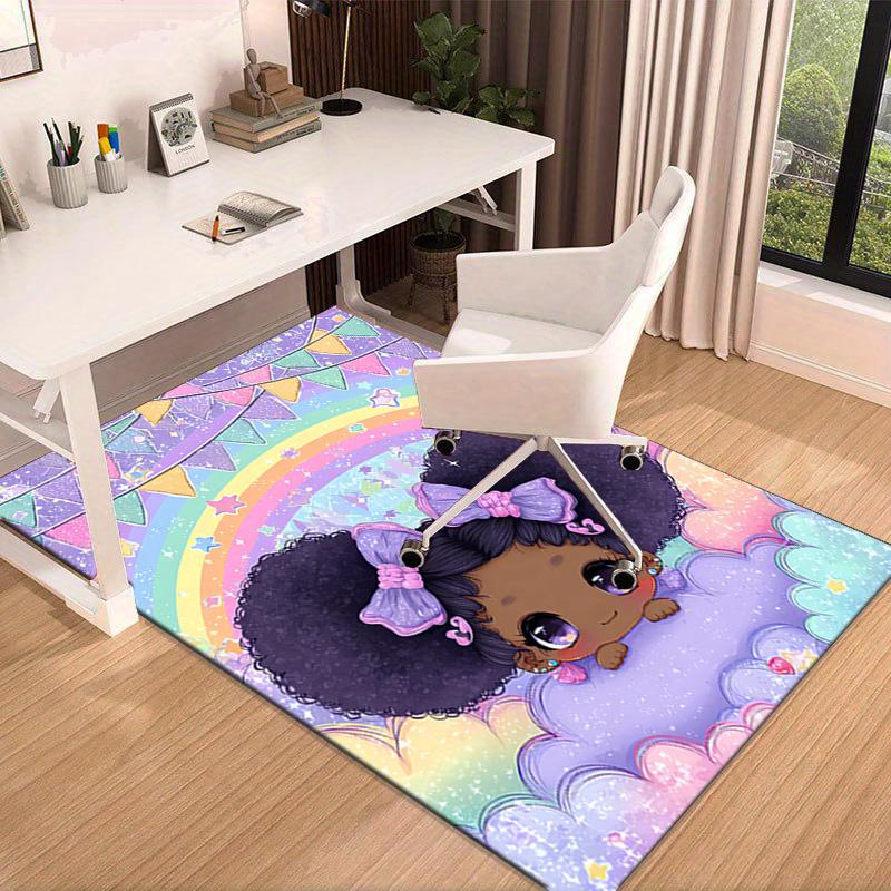 Black Princess Magic Celebration Carpet, Chair Rug,Rug for Office Bedroom living rooms, Doormat decor Fan Gift Christmas Gift