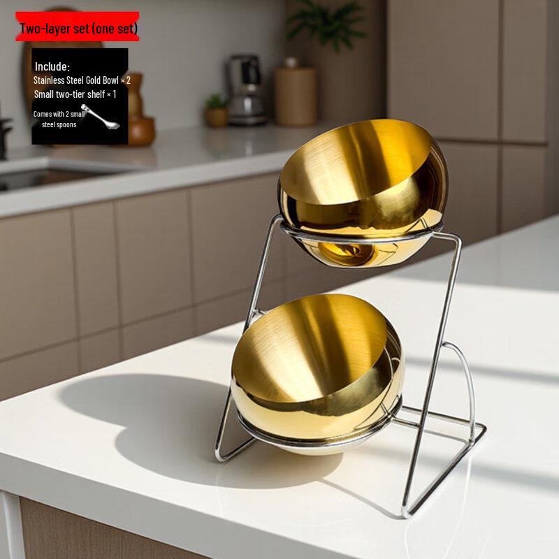 Jingbaodi Stainless Steel 2-Tier Buffet Condiment & Dish Organizer
