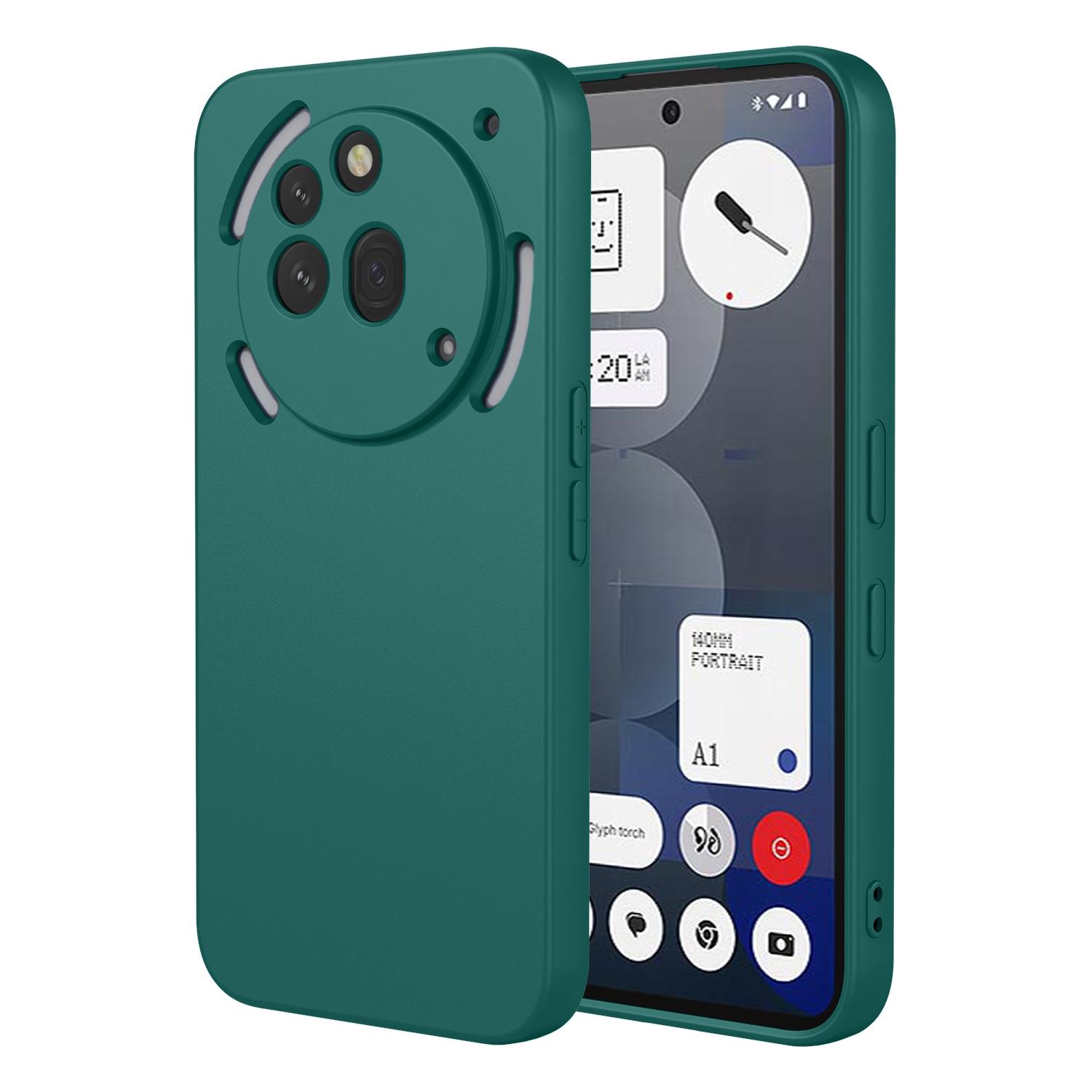 

For Nothing Phone (3a) Pro Case Soft TPU Shockproof Protective Phone Cover Blackish Green