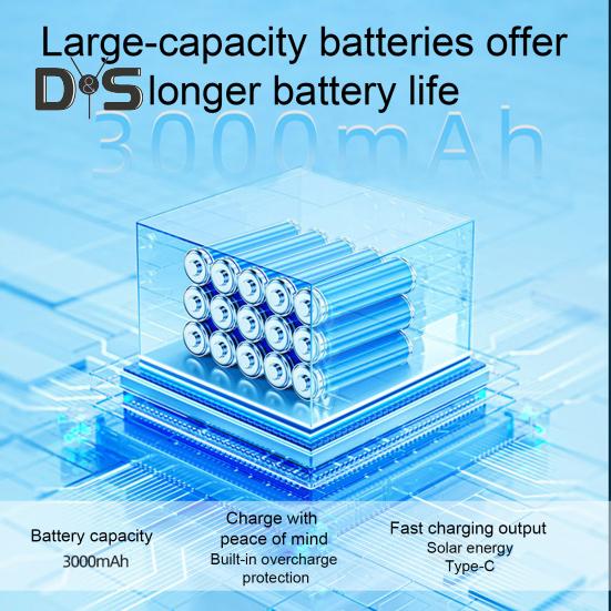 Solar Camping Fan Licht Modi Geschwindigkeit Einstellbar USB Aufladbare 2-In-1 Mehrzweck Outdoor Wandern Zelt Hängen Fan Lampe Notfall Laterne