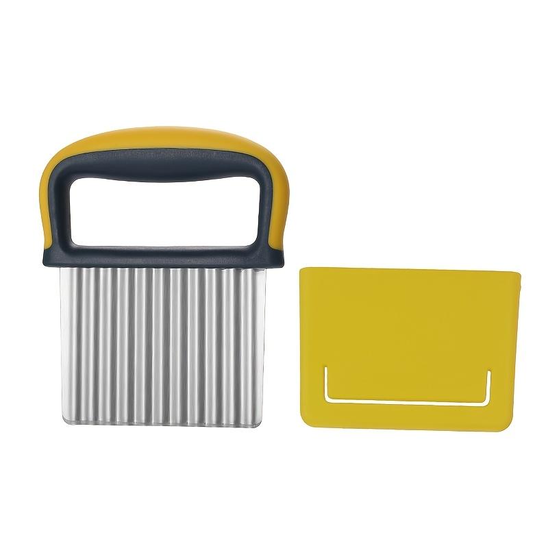 [Durable Crinkle Cut Potato Chip Maker] 1pc Stainless Steel Wavy French Fry Cutter, Kitchen Wave Pattern Vegetable Slicer Tool