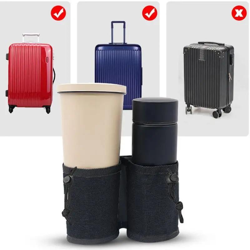 1PC Luggage Travel Cup Holder Storage Bag Travel Cup Holder Coffee Mug Holder Suitcase Cup Holder Luggage Drink Holder Oxford Cl