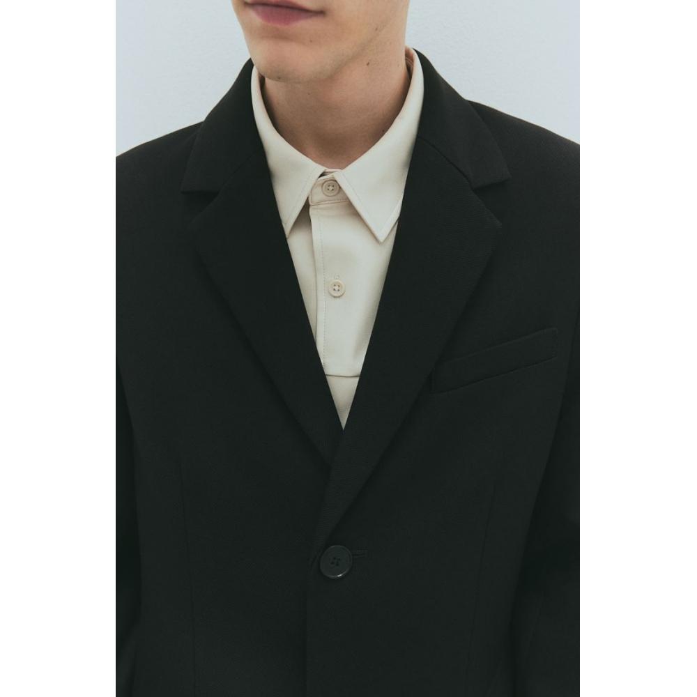 H M Regular Fit Coat Black