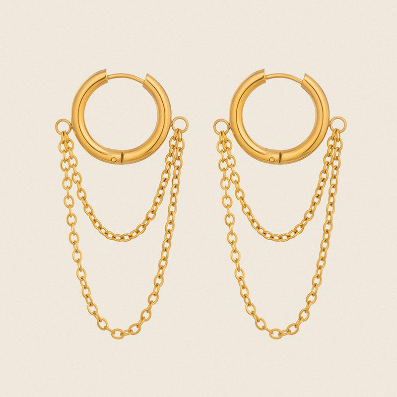 1 Paar einfache doppelte Kettenohrringe für Damen Paare Minimalistisch Boho Party Layering Schmuck Geschenke