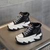 Soil sandals women's leather summer new versatile breathable hollow heightening high-top casual white shoes tide