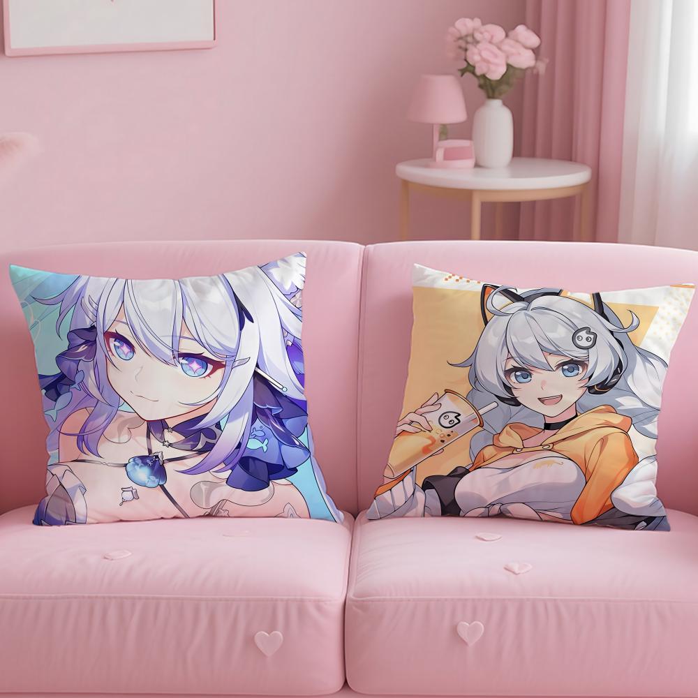 popular game Honkai Star Rail Cushion Cover Soft EasyWash Pillow Case Versatile for Couch Bed Travel and Office