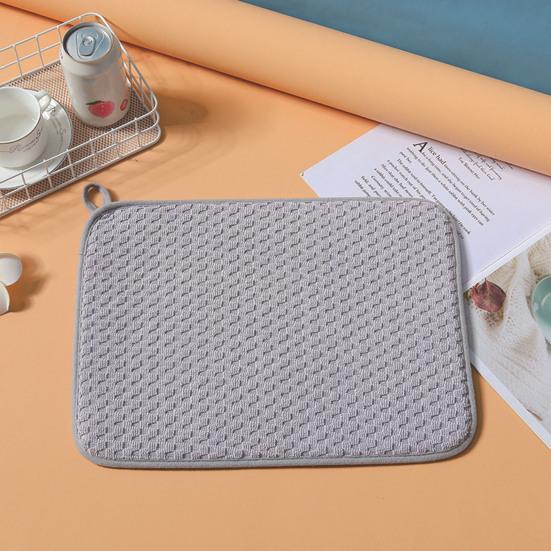 Dish Drying Mat Strong Microfiber Water Absorption Hanging Quick Dry Hole Countertop Sink Draining