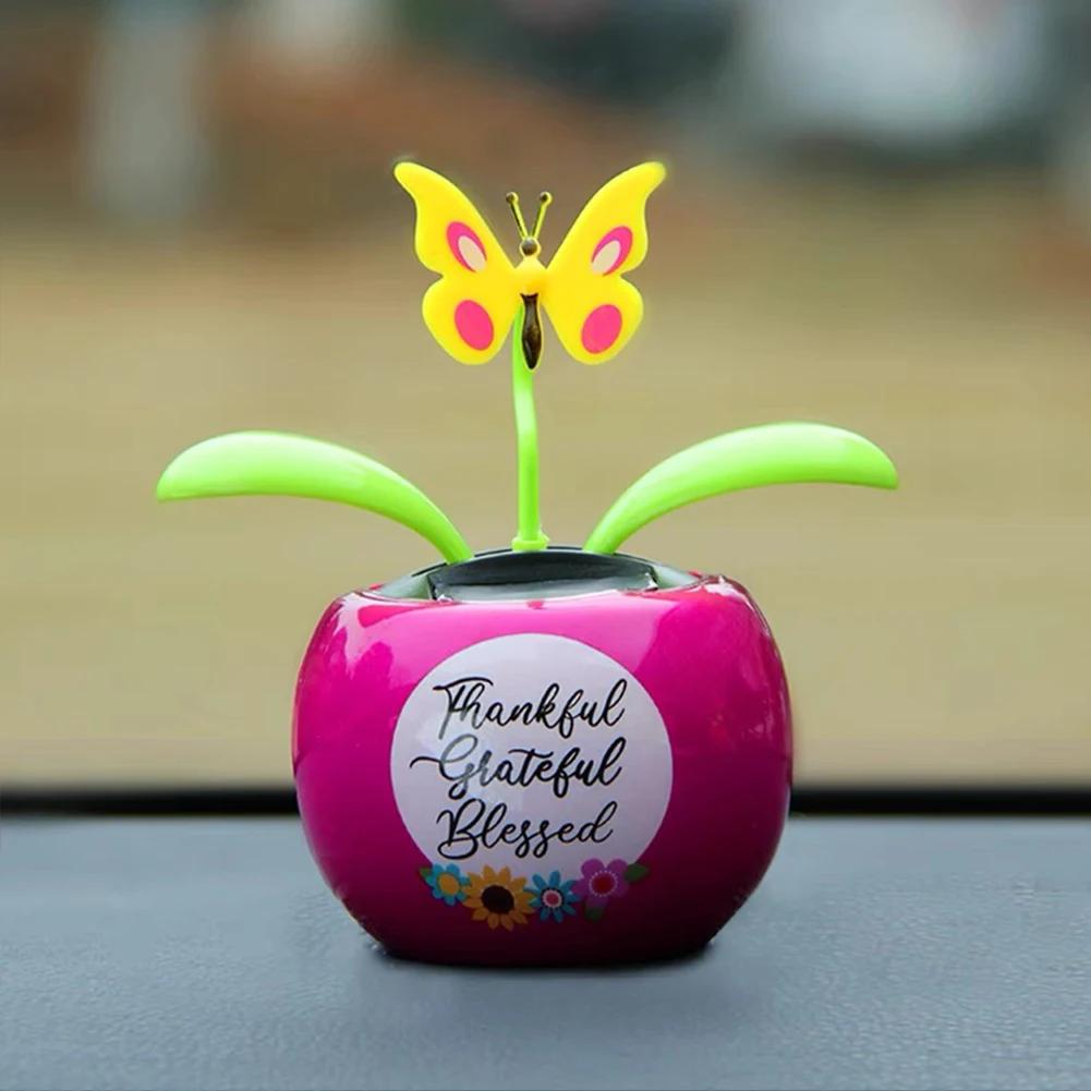 Cactus Auto-swinging Solar Sun Flower Plant Jewelry Car Interiors Ornaments Dancing Doll Figurines Miniature Car Home Decoration