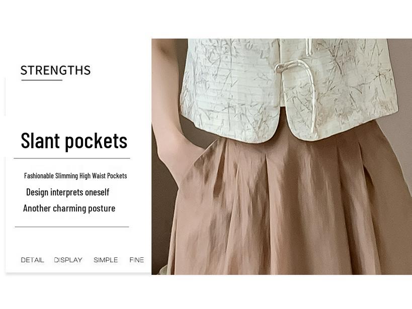 Xiaxin Real Shot Chinese-Style Skirt Set: New Two-Piece Outfit with Light National Style Half-Length Skirt