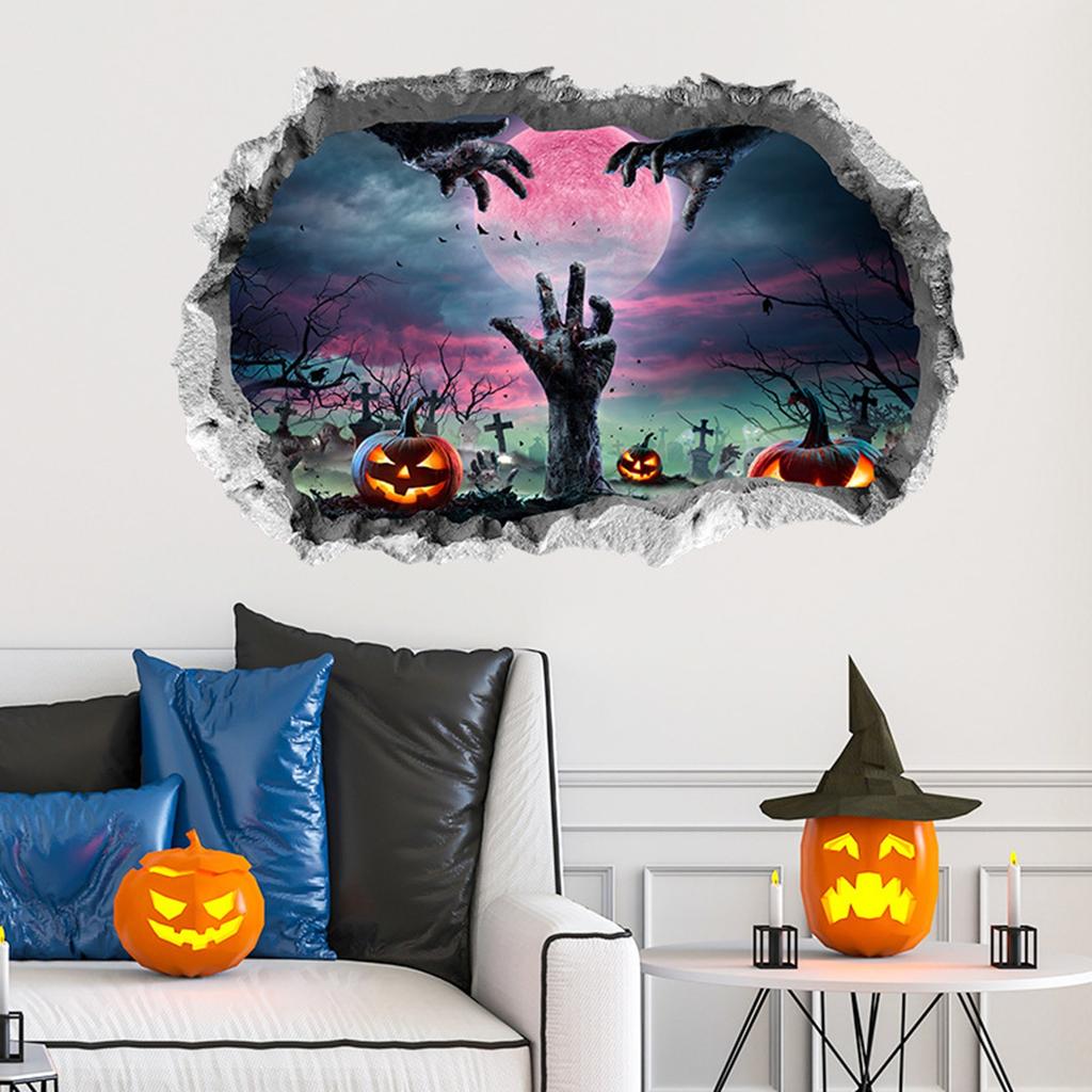 Halloween 3D Scary Wall Stickers Removable Art Mural Party Decals Decor