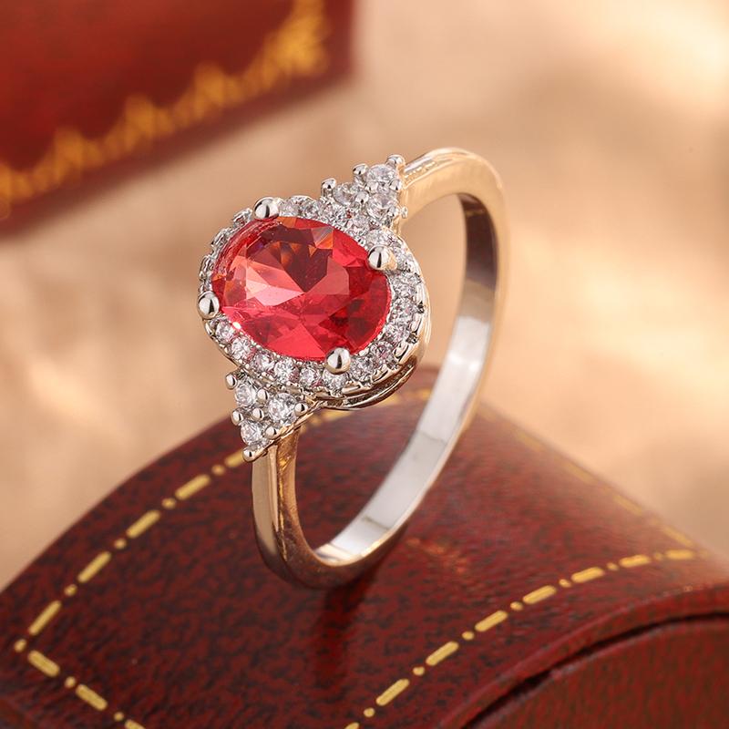 Vintage 925 Silver Red Crystal Zircon Ring – Elegant Bridal Wedding Band,  Engagement Ring for Women, Romantic Love Gift for Her