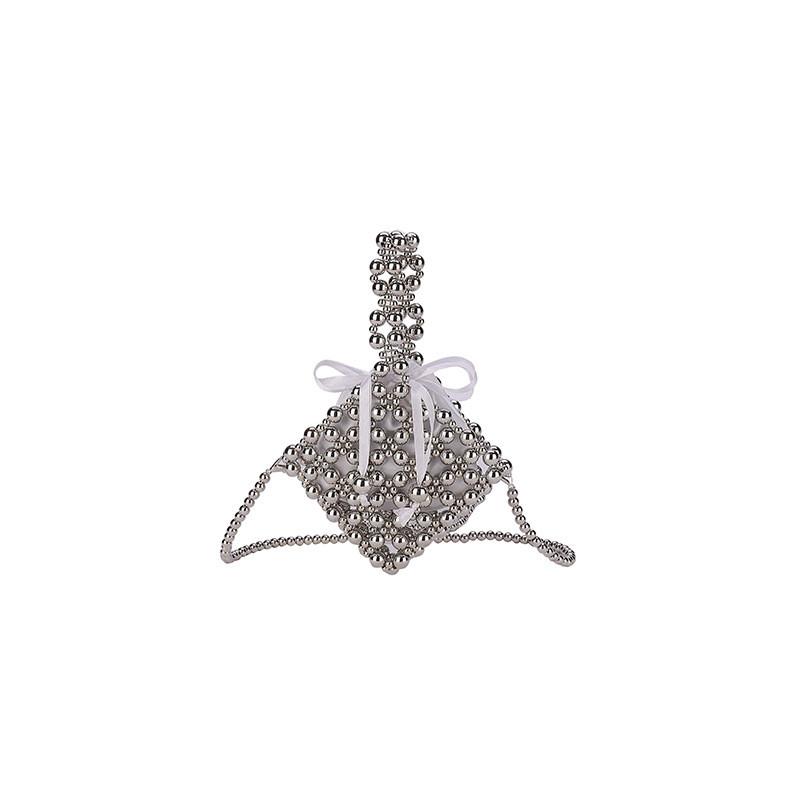 Modern Trendy Pearl Embellished Kids Crossbody Bag Perfect For Daily Use Silver