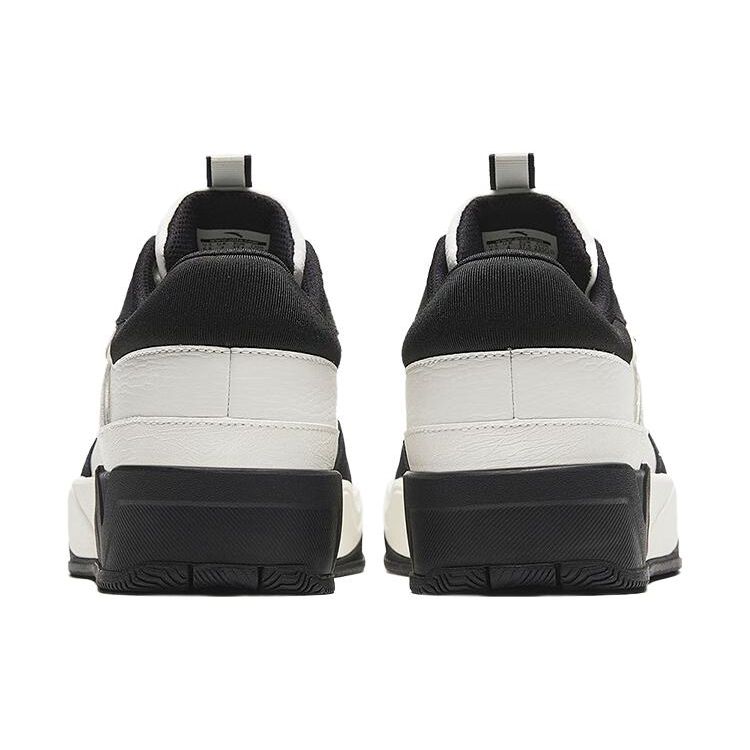 Anta C37 Series Thick Sole Height Increasing Non-Slip Wear-Resistant Low-Top Skate Shoes Women sneaker Black White 922338003-3