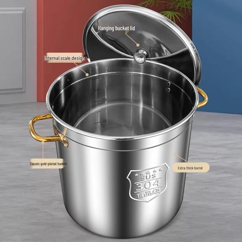Commercial 304 Stainless Steel Soup Pot with Lid