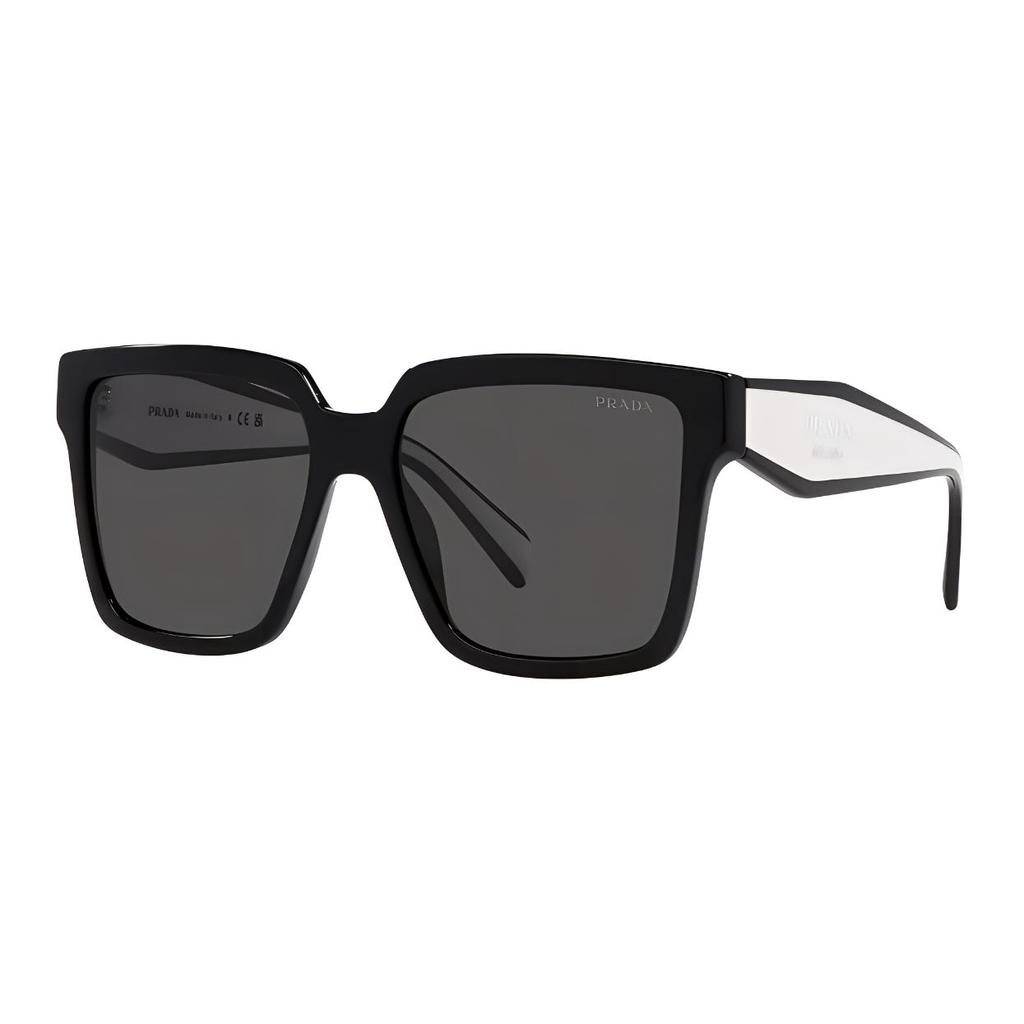 Prada Logo Detail Acetate Square Sunglasses Unisex sunglasses Black 0PR-24ZS1AB5S01AB5S0