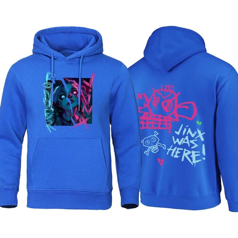 Arcane Hoodie Men Anime Jinx Hoodies Autumn High Quality Fleece Sweatshirt Street Hoody Flexible Oversize Men's Clothing Hoodies & Sweatshirts Men’s
