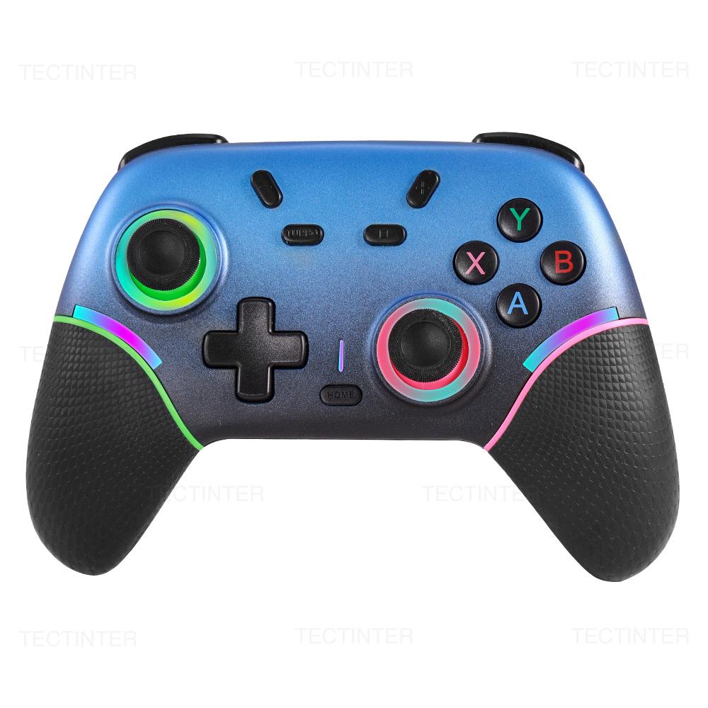 

RGB Беспроводной Bluetooth-совместимый контроллер для Nintendo Switch/Switch 2/PS4/PS3 Геймпады для ПК Управление Джойстик для Android controller only синий