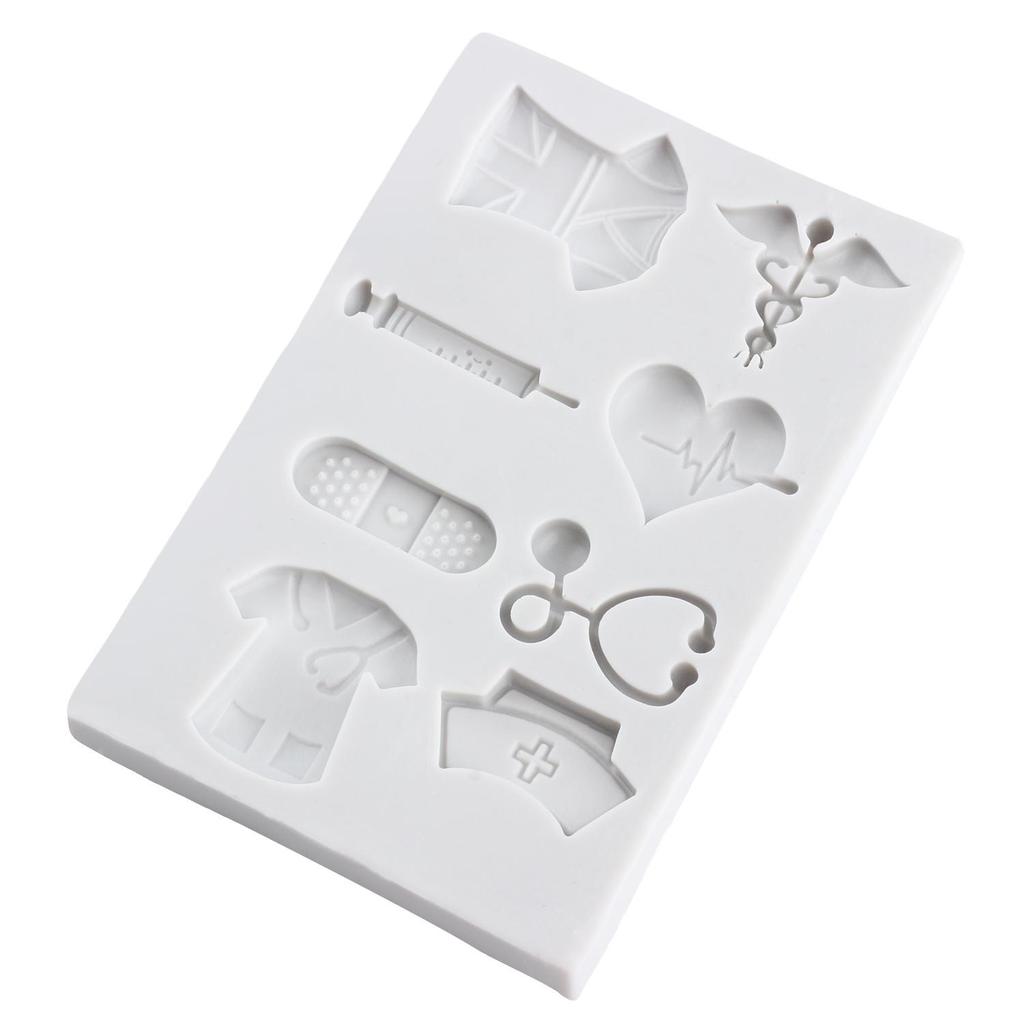 Nurse Uniform Silicone Mold Medical Equipment Fondant Molds Cake Decorating Tools Cupcake Topper Candy Resin Clay Chocolate Gumpaste Mold