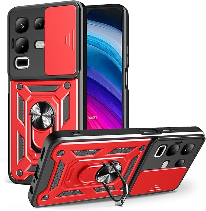 

Case For Infinix Note 50 Pro Plus Military Grade Protection Phone Slide Camera Cover For Infinix Hot 50 Pro Fundas Infinix Note 50s червоний