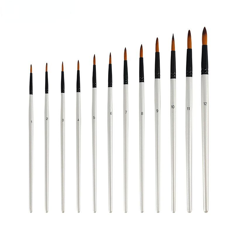 

12 шт., масляный акрил с плоским наконечником, набор ручек, художественные принадлежности, художник, кисти для акварельной живописи, кисть для нейлоновых кистей, HMM