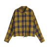 Chuyu Women's Plaid Cotton Long Sleeve Shirt