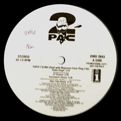 

12inch Record 2PAC Papaz Song DMD2093 INTERSCOPE REC 1994 US Rap HipHopRB Used