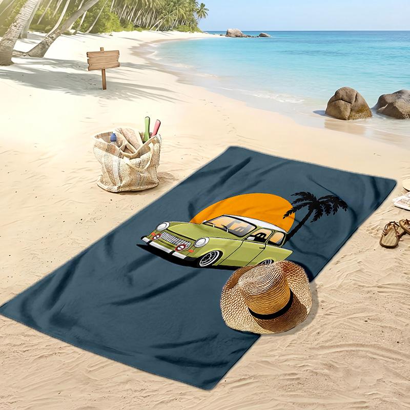 Trabant 601 Bedrucktes Schnelltrocknendes Strandtuch Super Saugfähiges Weiches Leichtes Badetuch für Pool Sommerreisen