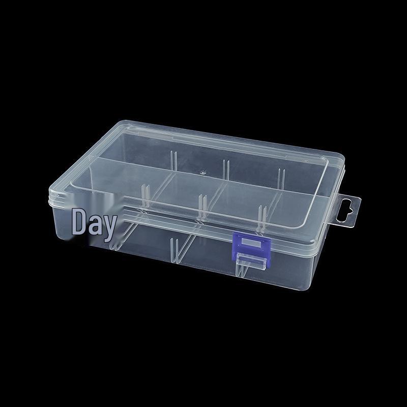 8-Compartment Adjustable Transparent Storage Box for Phone, Cables & Crafts
