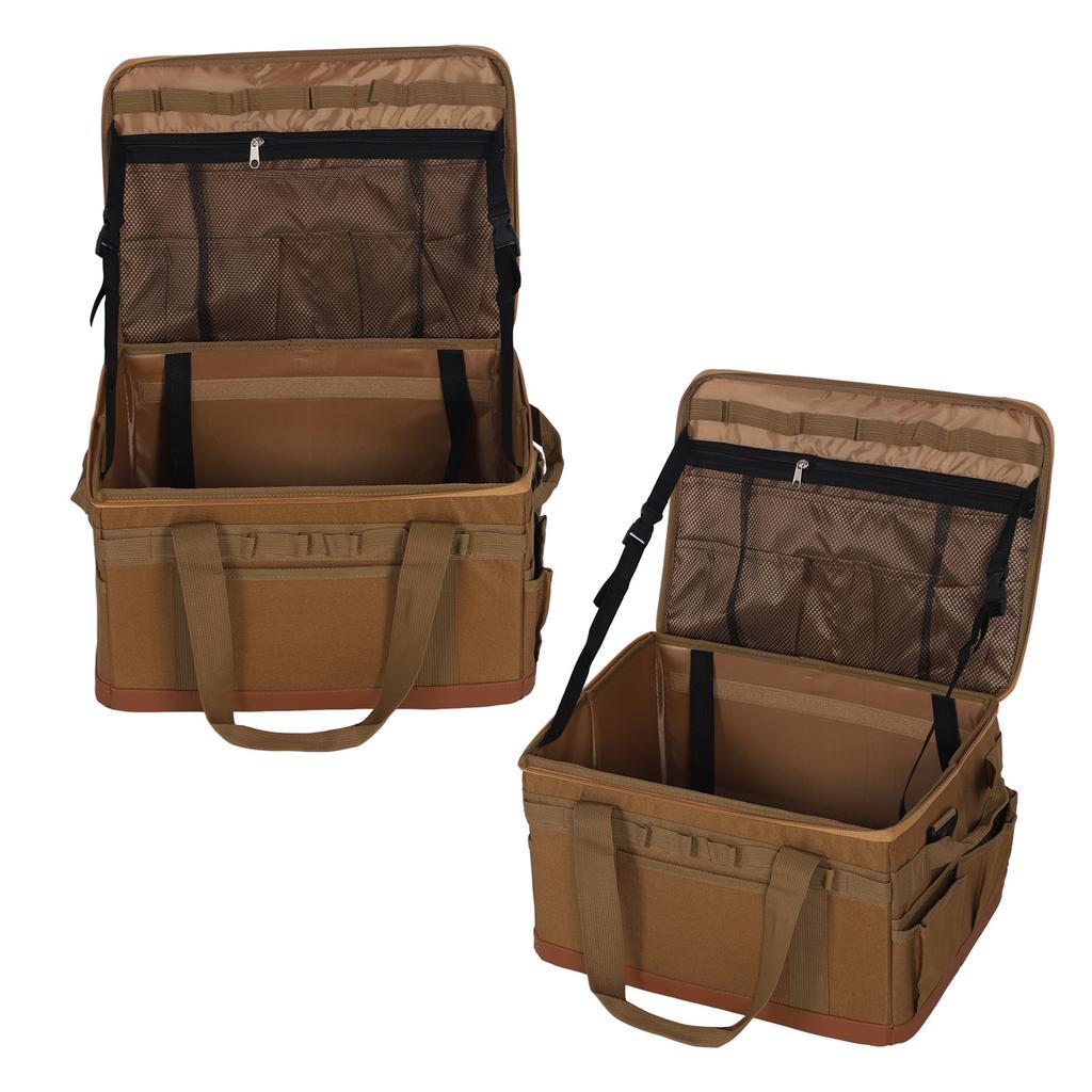 Camping Storage Bag Multipurpose Large Capacity Lightweight Hard Collapsible Camping Storage Bag with Handles 30L Khaki