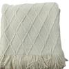Nordic Knit Throw Blanket Sofa Bed Office Cozy Winter Warm Acrylic Shawl With Fringe