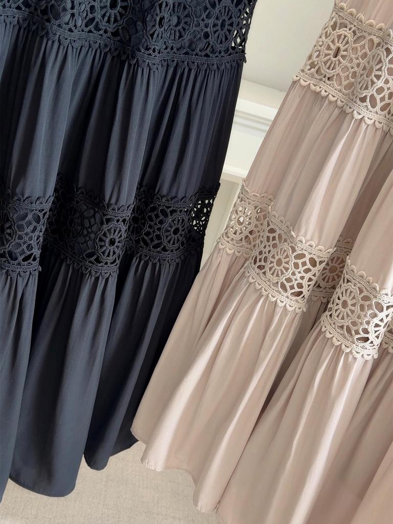 Women's High-Waisted Crochet A-Line Layered Skirt - 2026 Spring/Summer Collection